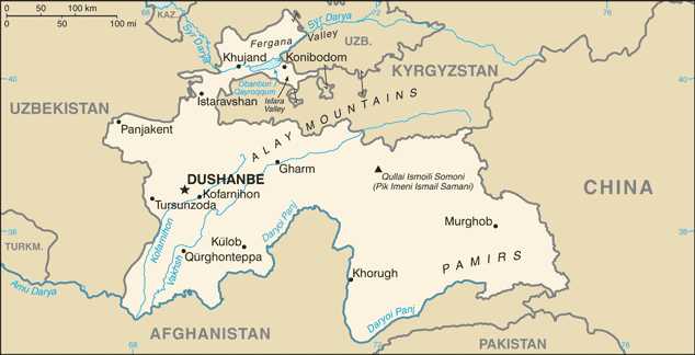 Tajikistan Map