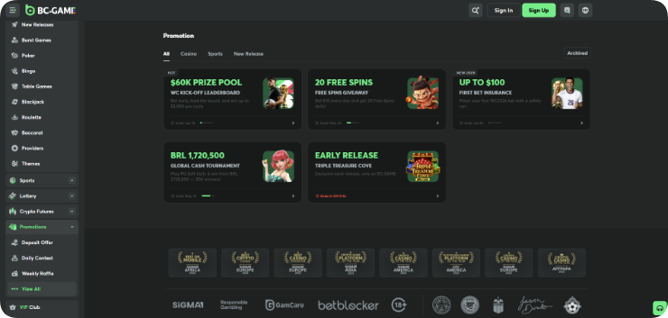 BC.Game promotion page