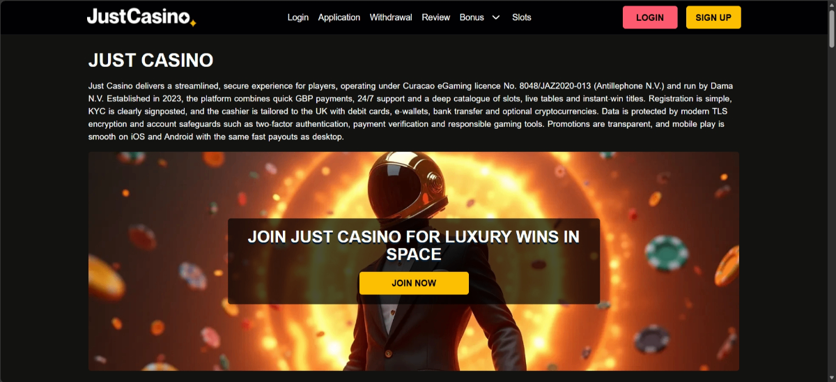 Just Casino crypto betting sites